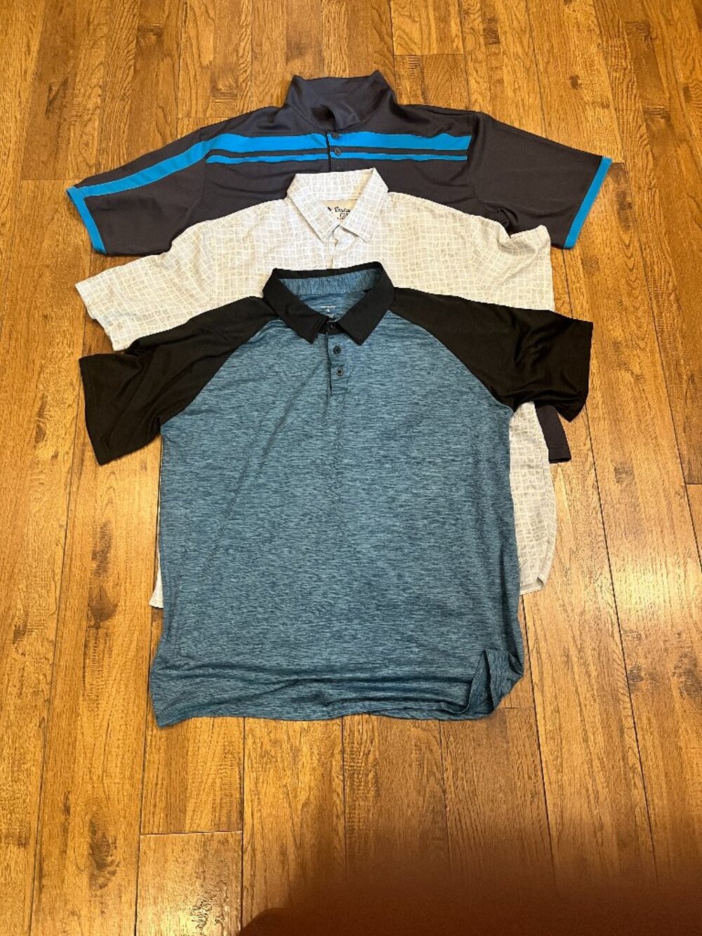 Lot of 3 Men's Shirts - 2 XL Short Sleeve Polos and 1 XL Short Sleeve Button up